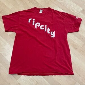 Vintage Red NBA Portland Trailblazers Rip City Playoffs Shirt XL